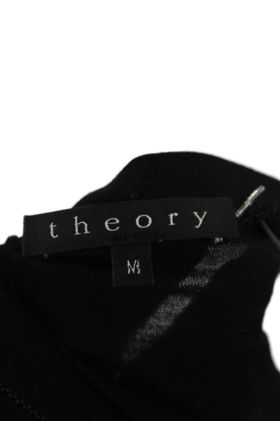 Theory Womens Drop Waist Short Sleeve Zip Back T-Shirt Dress Black Size M