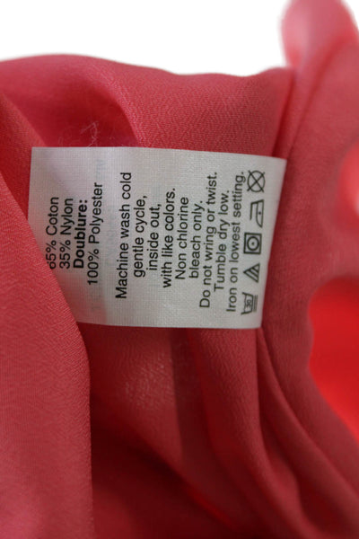 J Crew Womens Cotton Woven Embroidered Print Fit & Flare Dress Pink Size 2