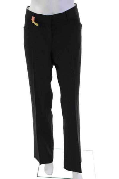 Theory Womens Wool Tailored Slim Fit Wide Leg Trouser Pants Gray Size 8