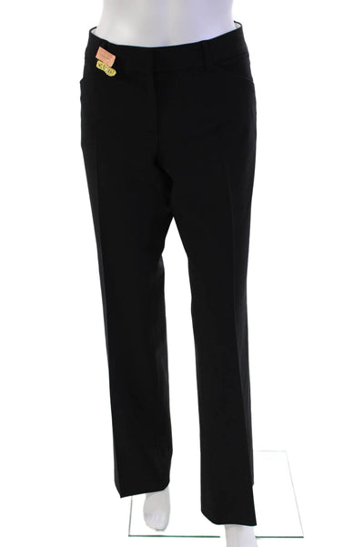 Elie Tahari Womens Wool Tailored Wide Leg Zip Fly Trouser Pants Black Size 6