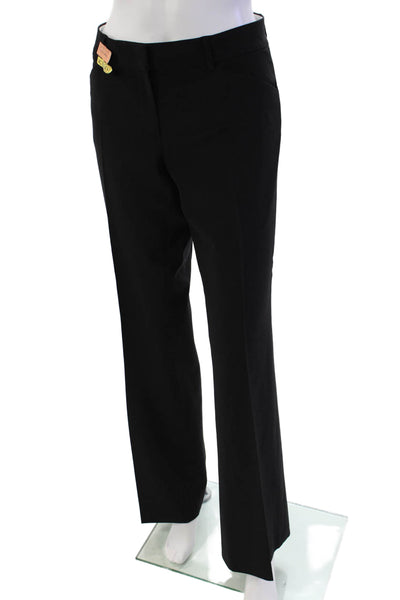 Elie Tahari Womens Wool Tailored Wide Leg Zip Fly Trouser Pants Black Size 6
