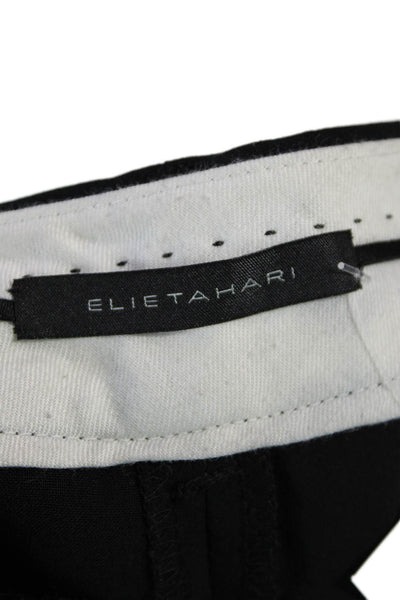 Elie Tahari Womens Wool Tailored Wide Leg Zip Fly Trouser Pants Black Size 6