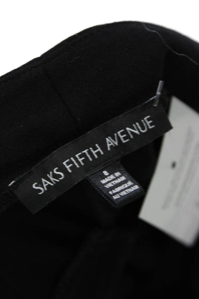 Saks Fifth Avenue Womens Tailored Straight Leg Trouser Leggings Black Size 8