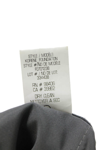Theory Womens Wool Tailored Elastic Waist Straight Leg Pants Gray Size S