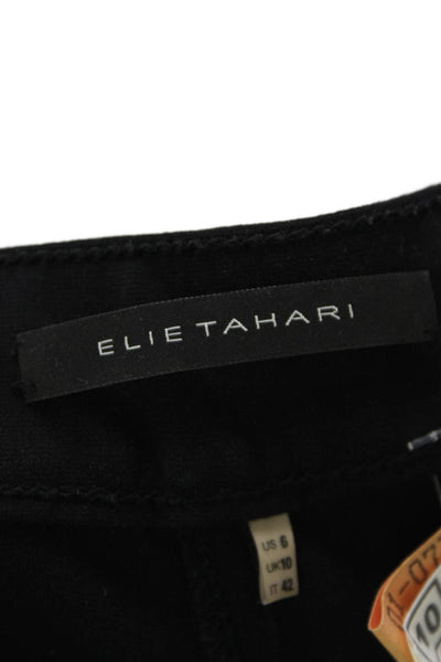 Elie Tahari Womens Tailored Trouser Zip Fly Ankle Leggings Black Size 6