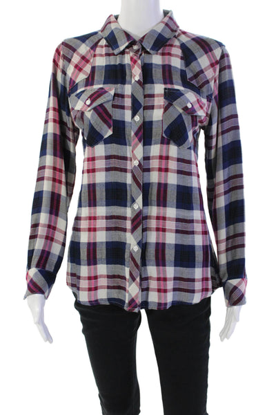 Rails Womens Plaid Print Collared Button Down Flannel Top Multicolor Size S