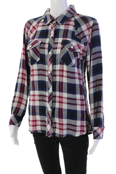 Rails Womens Plaid Print Collared Button Down Flannel Top Multicolor Size S