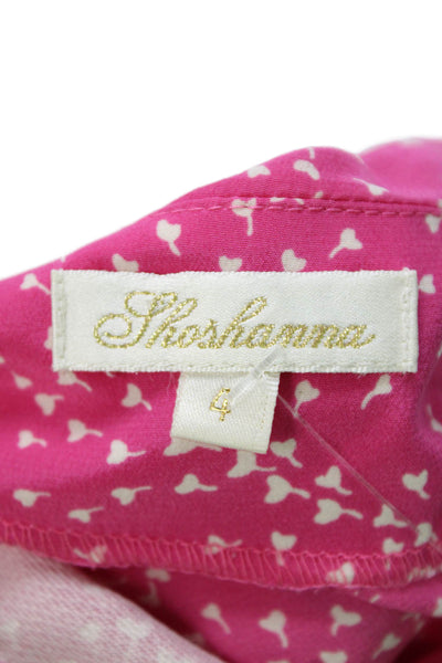 Shoshanna Womens Silk Floral Spotted Print Sleeveless Bloues Tank Pink Size 4