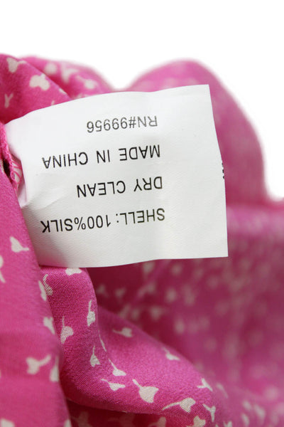 Shoshanna Womens Silk Floral Spotted Print Sleeveless Bloues Tank Pink Size 4
