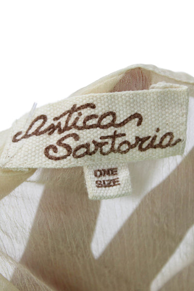 Antica Sartoria Womens Textured Sleeveless Floral Embroidered Sheer Blouse Nude