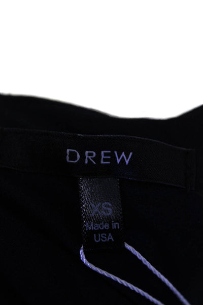 Drew Women's Square Neck Sleeveless Tie Waist Mini Dress Navy Blue Size XS