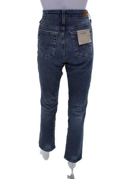 AG Women's High Waist Medium Wash Five Pocket Straight Leg Denim Pants Size 29
