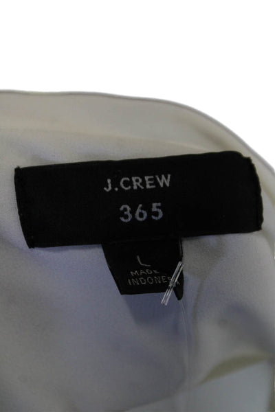 J Crew Womens Y-Neck Long Sleeve Tied Button-Down Shirt White Size L