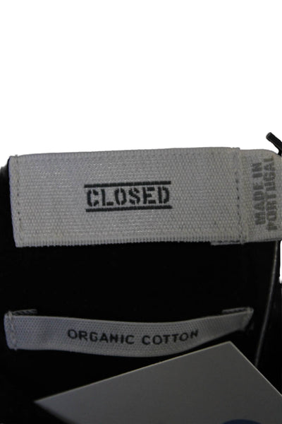 Closed Womens Organic Cotton Sleeveless Button-Down Shirt Black Size M