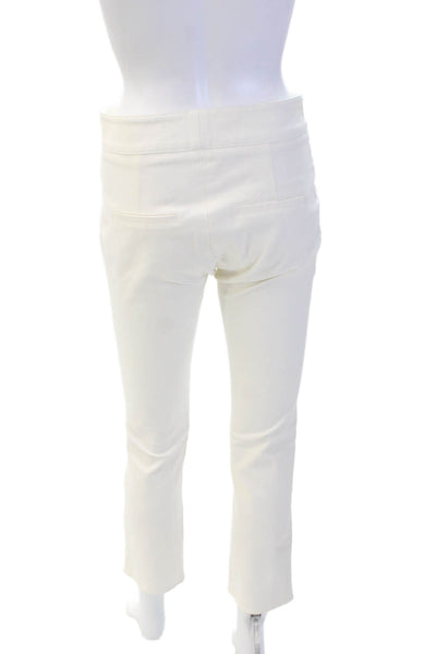 Veronica Beard Womens Zippered Mid-Rise Casual Straight Jeans Cream Size 4