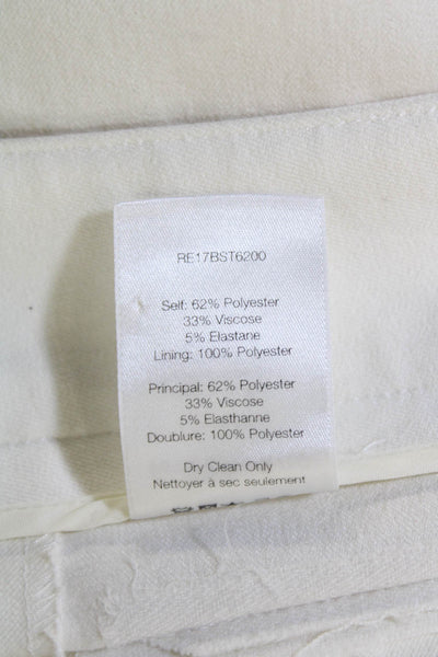 Veronica Beard Womens Zippered Mid-Rise Casual Straight Jeans Cream Size 4
