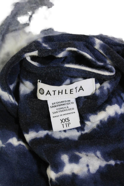 Athleta Womens Tie Dye Print A Line Dress Black Navy Blue Size Extra Extra Small
