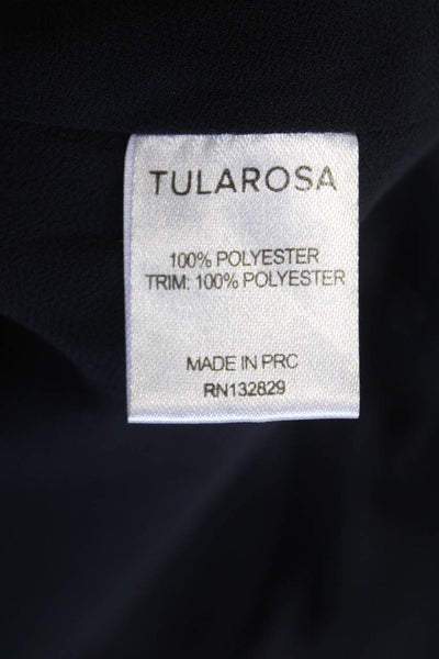 Tularosa Womens Lace Detail Round Neck Long Sleeve Blouse Top Black Size S