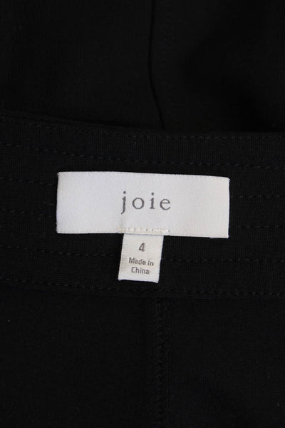 Joie Womens Belted Knee Length Wrap Skirt Jet Black Size 4