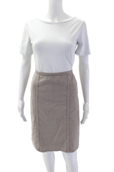 Nanette Lepore Womens Striped Pencil Skirt Multi Colored Cotton Size 6
