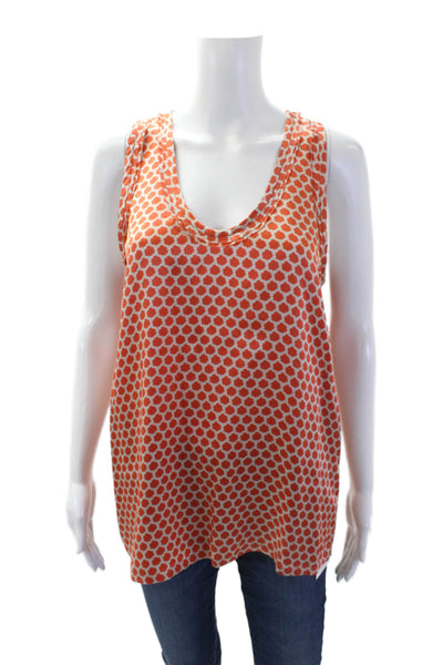 Joie Womens Silk Abstract Print Sleeveless Tank Top Grey Orange Size Small