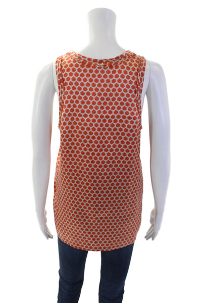 Joie Womens Silk Abstract Print Sleeveless Tank Top Grey Orange Size Small