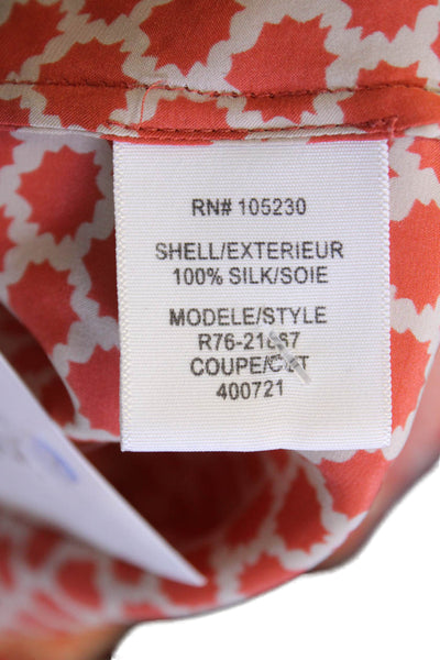 Joie Womens Silk Abstract Print Sleeveless Tank Top Grey Orange Size Small