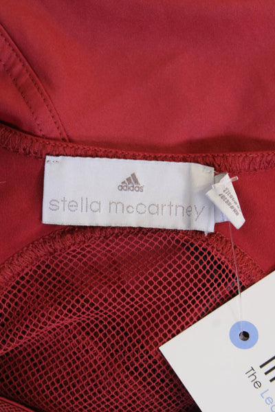 Stella McCartney Womens Round Neck Short Sleeve Lined Top Red Size S