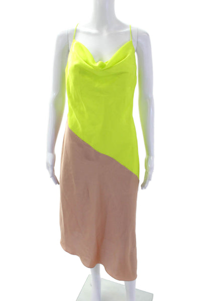 Cushnie Womens Scoop Neck Spaghetti Strap Colorblock Mini Dress Size 04