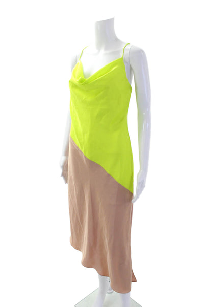 Cushnie Womens Scoop Neck Spaghetti Strap Colorblock Mini Dress Size 04