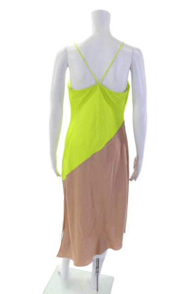 Cushnie Womens Scoop Neck Spaghetti Strap Colorblock Mini Dress Size 04