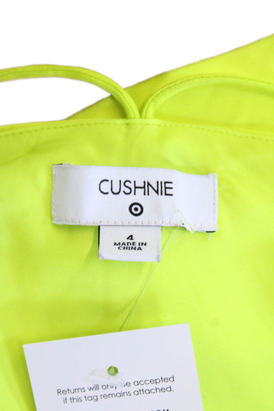 Cushnie Womens Scoop Neck Spaghetti Strap Colorblock Mini Dress Size 04