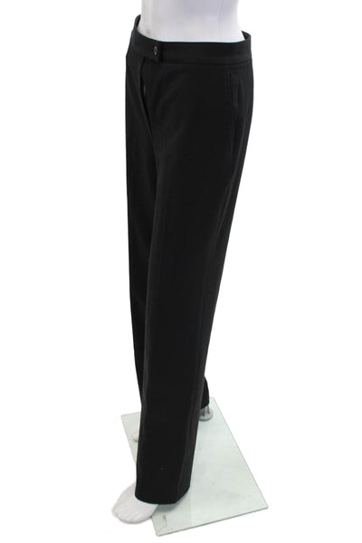 Domenico Vacca Women's Button Flat Front Straight Leg Dress Pants Black Size 42