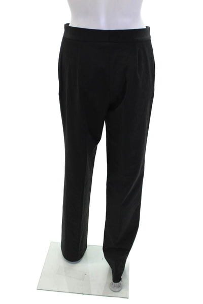 Domenico Vacca Women's Button Flat Front Straight Leg Dress Pants Black Size 42