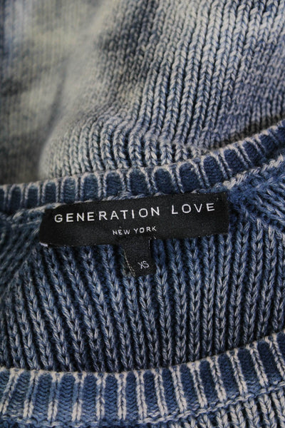 Generation Love Womens Long Sleeves Lace Up Detail Sweater Blue Size Extra Small