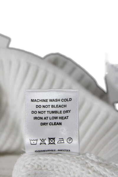 One Grey Day Womens Four Button V Neck Cardigan Sweater White Cotton Size XS