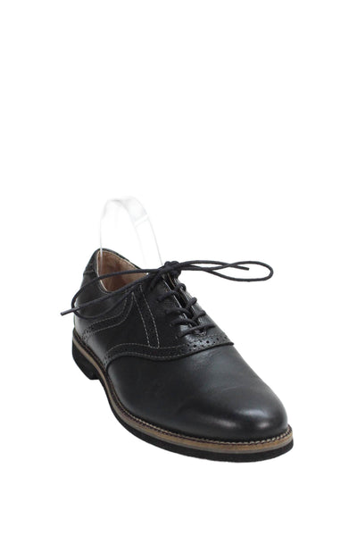 G.H. Bass and Co. Mens Leather Slip On Lace Up Loafers Black Size 8D