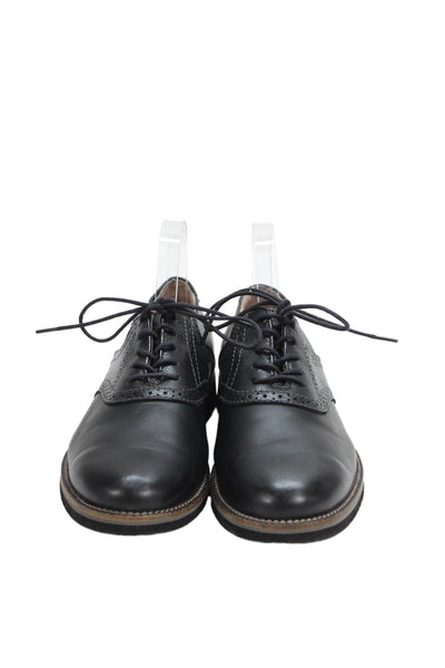 G.H. Bass and Co. Mens Leather Slip On Lace Up Loafers Black Size 8D