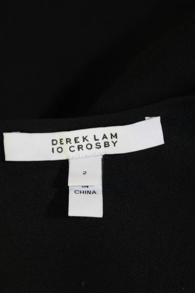 Derek Lam 10 Crosby Womens Sleeveless A Line Dress Black Cotton Size 2