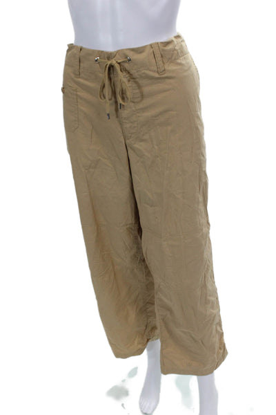 Lauren Ralph Lauren Womens Cotton Drawstring Casual Straight Pants Tan Size 12