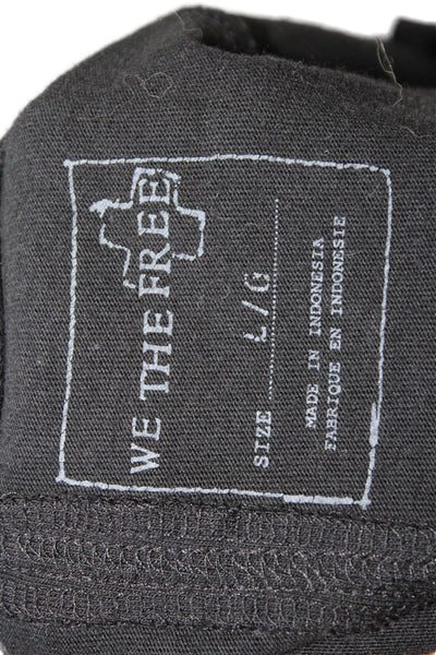We The Free Womens Cotton Short Sleeve Round Neck Crop Top Black Size L