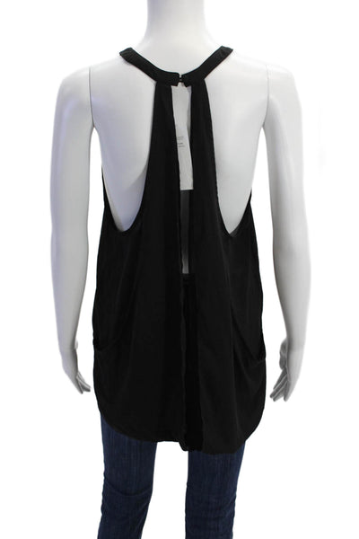BB Dakota Womens Sleeveless High Neck Tank Top Blouse Black Size L