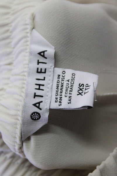 Athleta Womens Drawstring Waist Wide Leg Activewear Pants Beige Size XXS