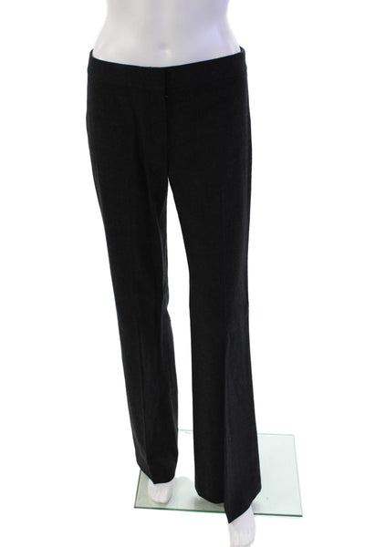 Elie Tahari Womens Wool Flat Front Straight Legged Dress Pants Black Size 4