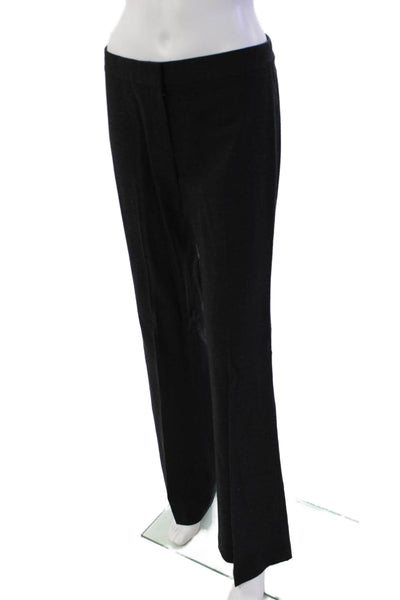 Elie Tahari Womens Wool Flat Front Straight Legged Dress Pants Black Size 4