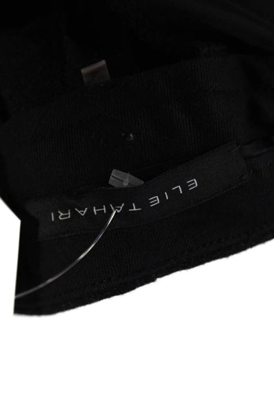 Elie Tahari Womens Wool Flat Front Straight Legged Dress Pants Black Size 4