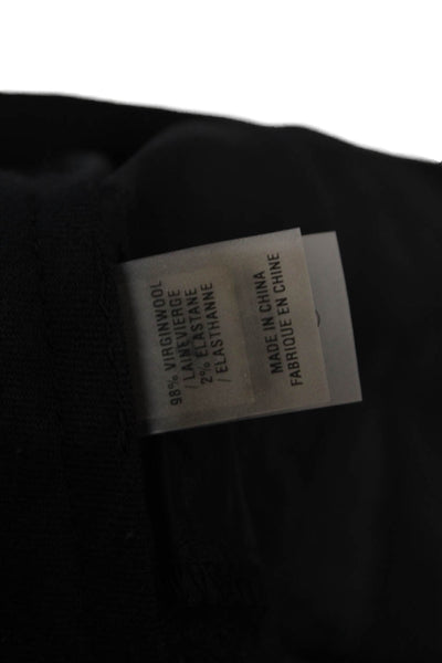 Elie Tahari Womens Wool Flat Front Straight Legged Dress Pants Black Size 4