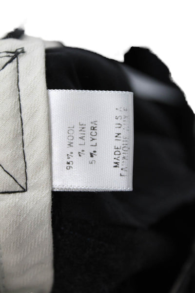 Theory Womens Wool Striped Flared Leg Pocketed Dress Pants Gray Size 8
