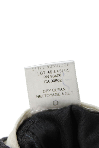 Theory Womens Wool Striped Flared Leg Pocketed Dress Pants Gray Size 8