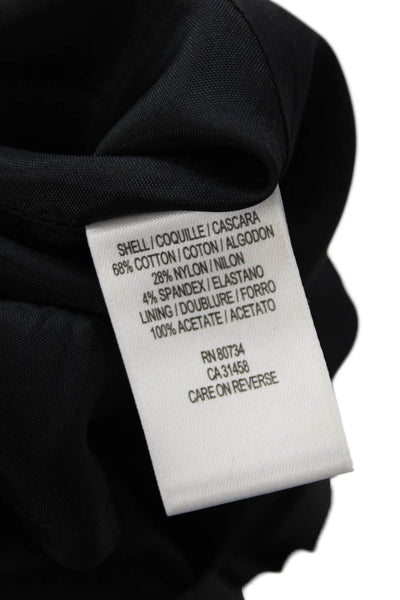 BCBG Max Azria Womens Cotton Pleated Detail Lined Skirt Solid Black Size 4